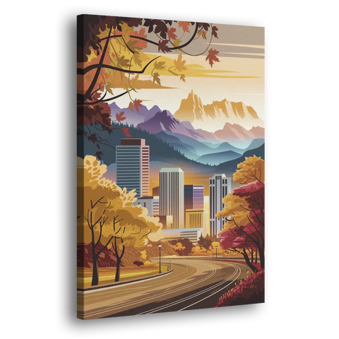 Denver Cityscape in Autumn - Canvas Wall Art
