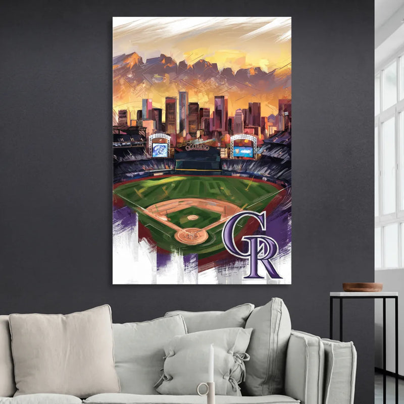 Denver Colorado Rockies Living Room - Canvas Wall Art