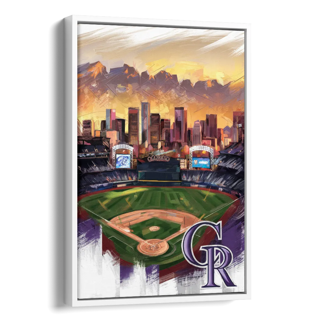 Denver Colorado Rockies Side - White Canvas Wall Art