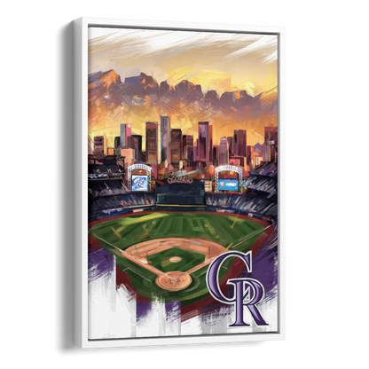 Denver Colorado Rockies Side - White Canvas Wall Art