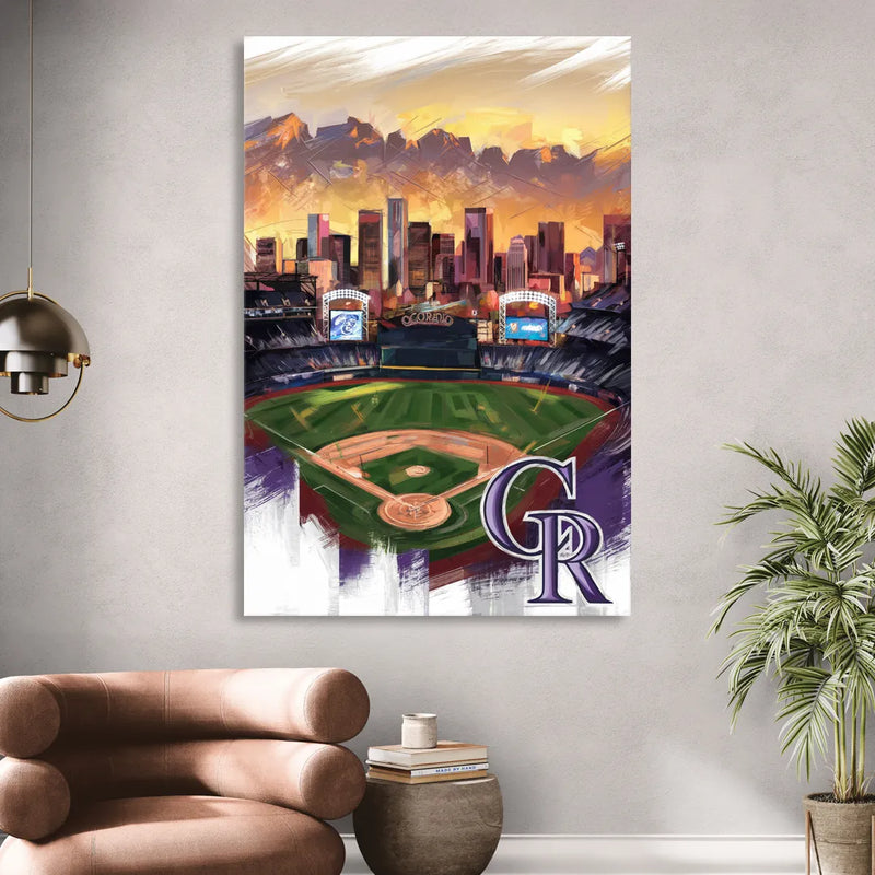 Denver Colorado Rockies Sitting Room - Canvas Wall Art