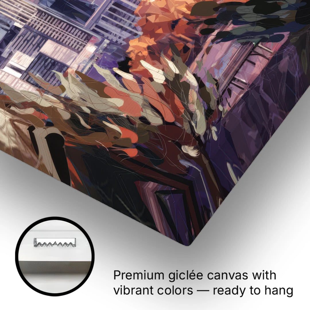 Denver Downtown Panorama - Canvas Wall Art - Gallery Wrap Corner