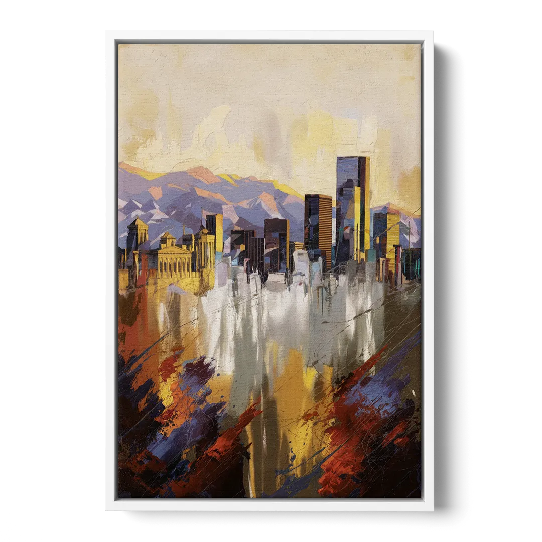Denver Historic Architecture Front - White Canvas Wall Art