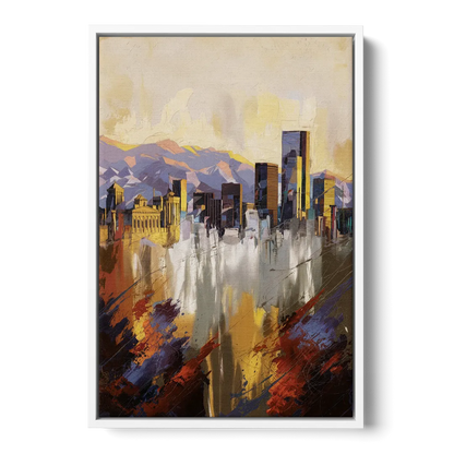 Denver Historic Architecture Front - White Canvas Wall Art