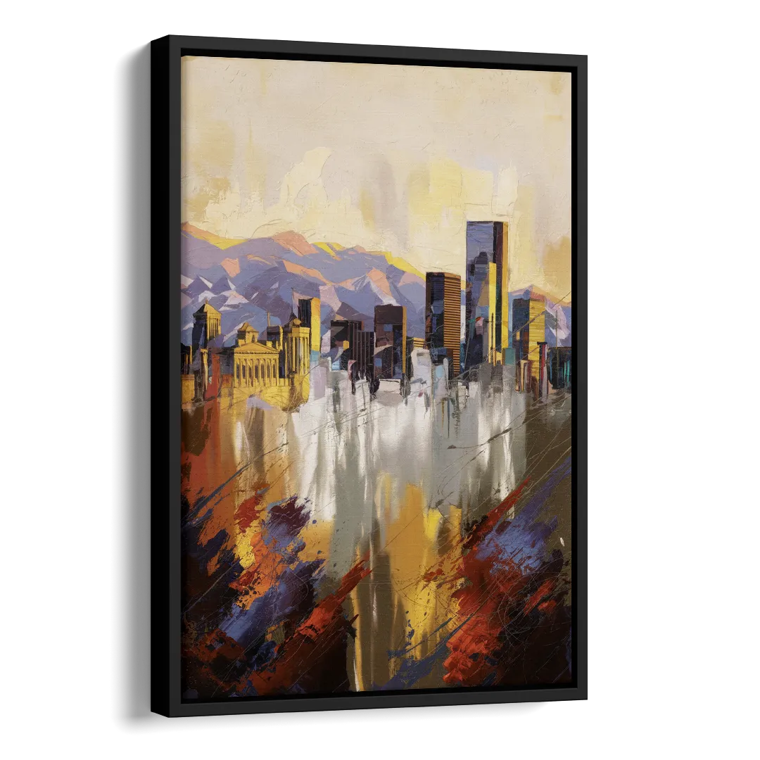 Denver Historic Architecture Side - Black Canvas Wall Art