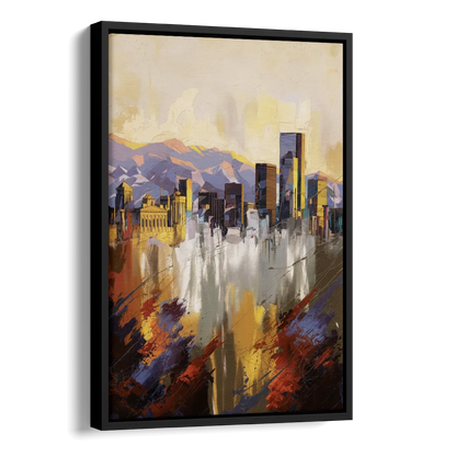 Denver Historic Architecture Side - Black Canvas Wall Art