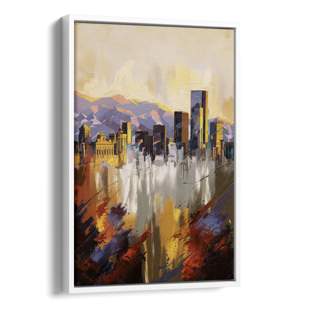 Denver Historic Architecture Side - White Canvas Wall Art