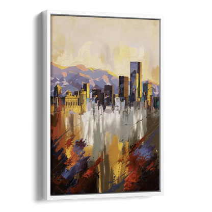 Denver Historic Architecture Side - White Canvas Wall Art