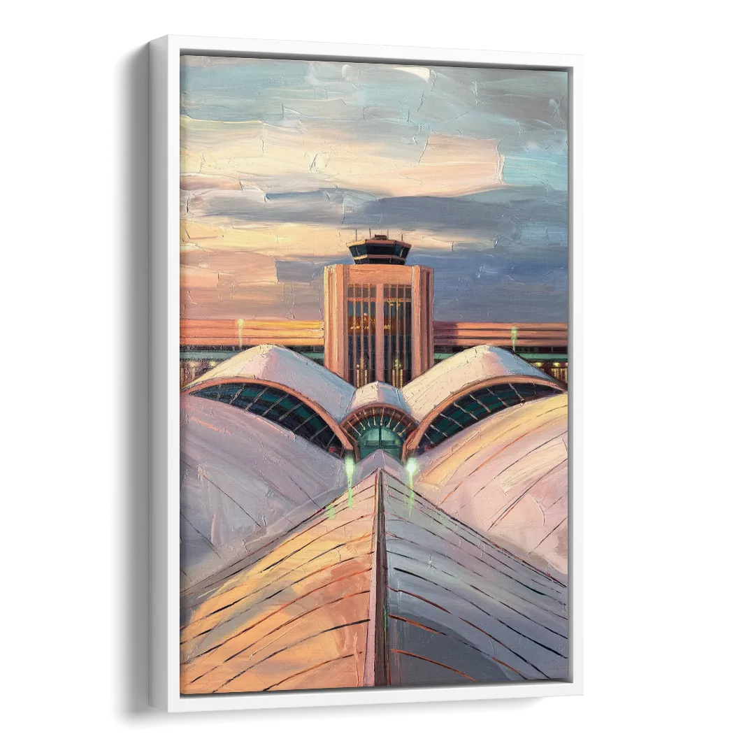 Denver International Terminal Side - White Canvas Wall Art