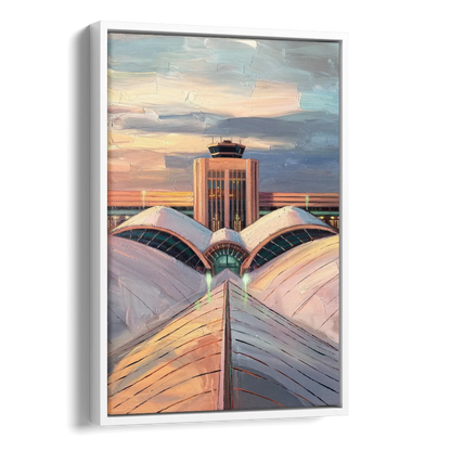 Denver International Terminal Side - White Canvas Wall Art