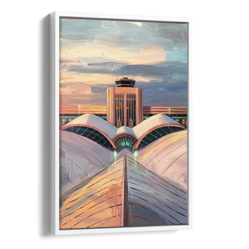 Denver International Terminal Side - White Canvas Wall Art