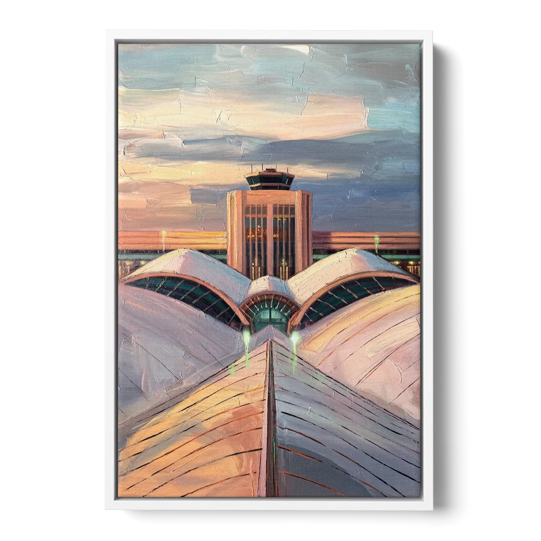 Denver International Terminal Front - White Canvas Wall Art