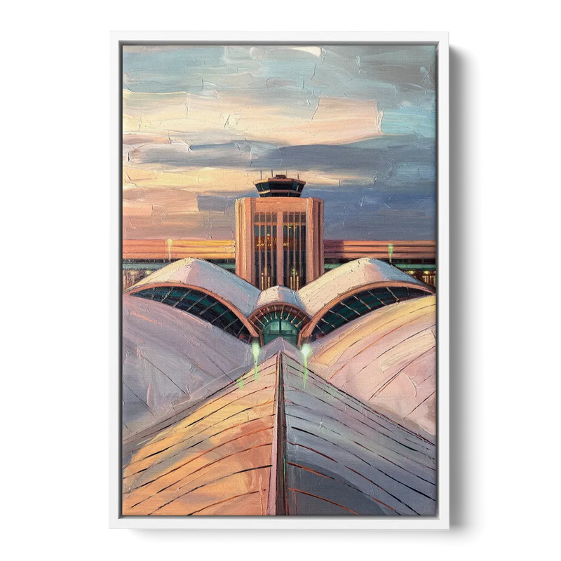 Denver International Terminal Front - White Canvas Wall Art