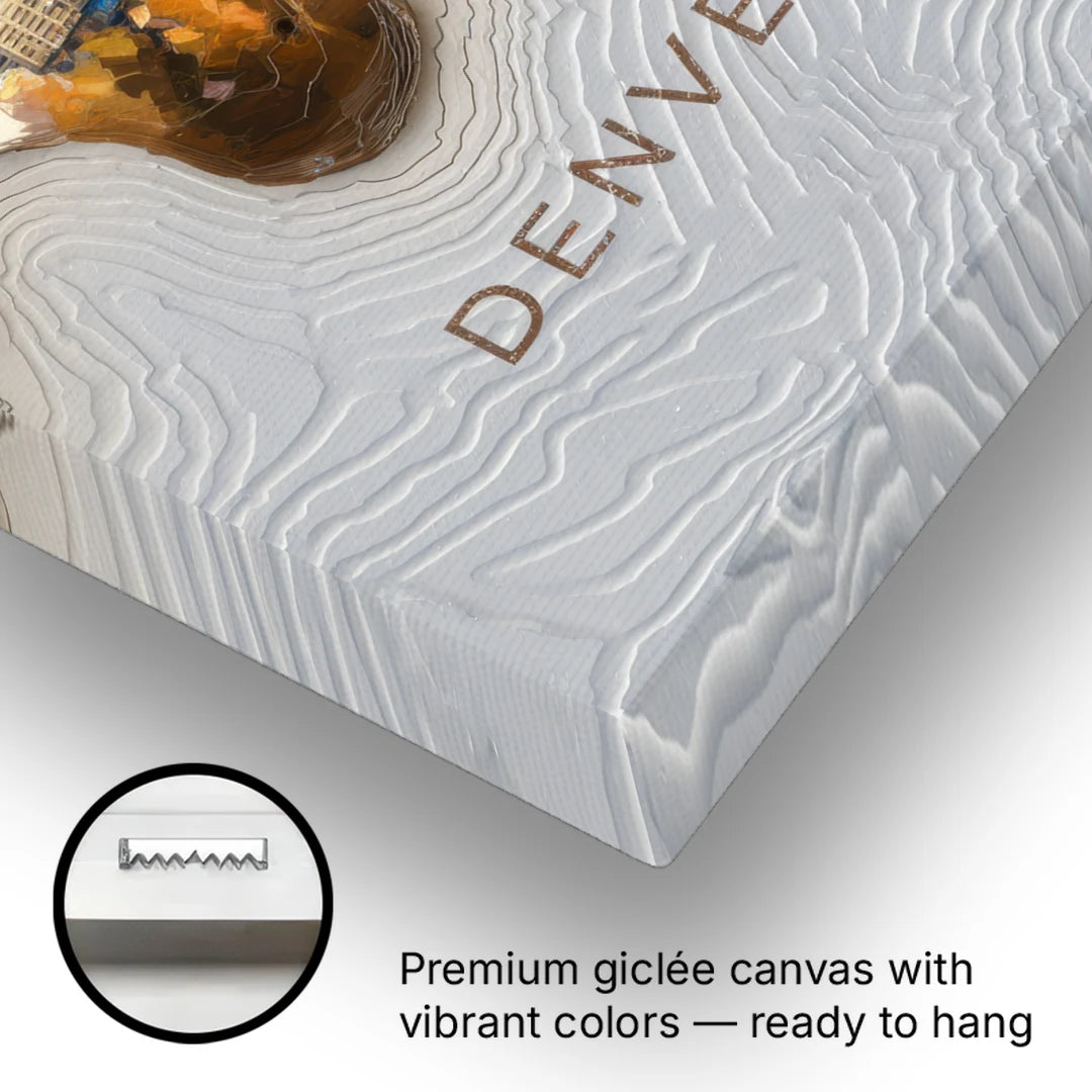 Denver Mile High Perspective - Canvas Wall Art - Gallery Wrap Corner