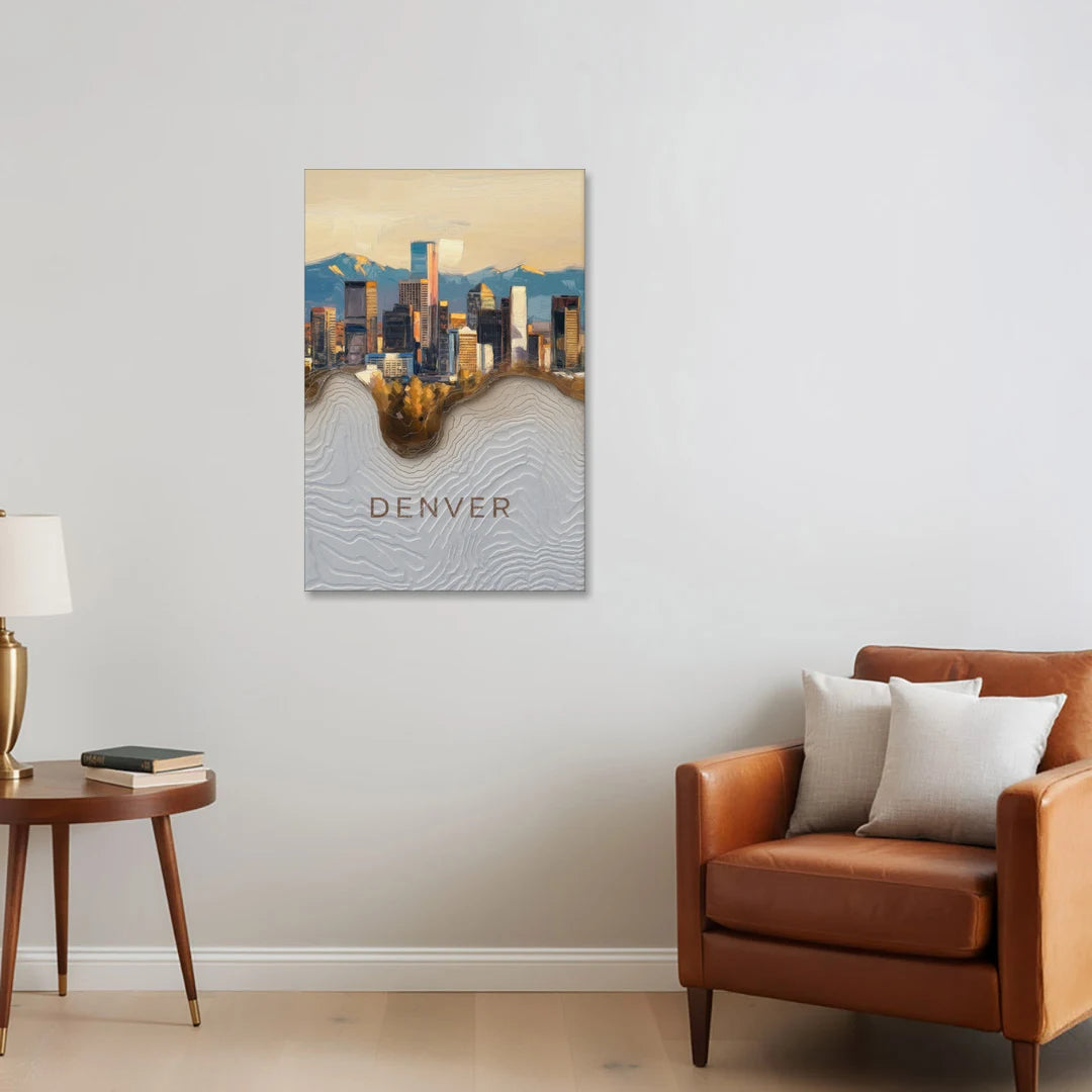 Denver Mile High Perspective - Canvas Wall Art - Sofa - 24x36