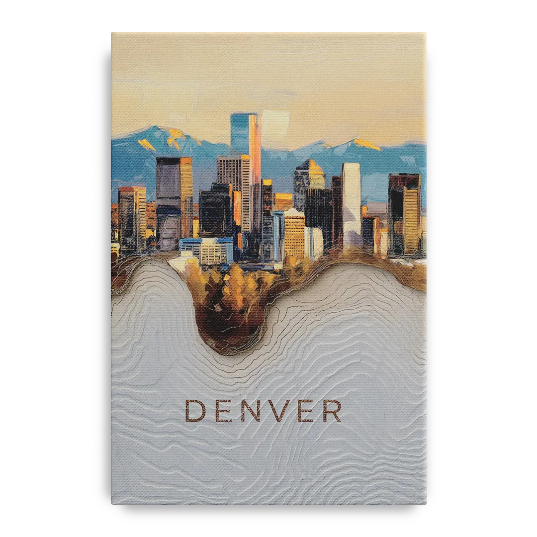 Denver Mile High Perspective Front - Canvas Wall Art