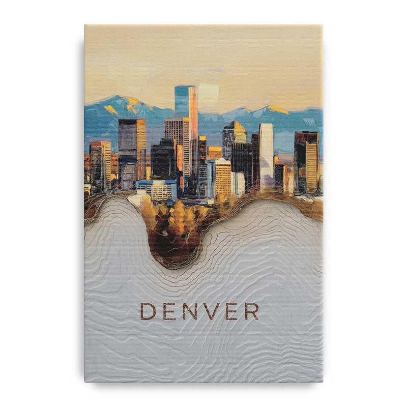 Denver Mile High Perspective Front - Canvas Wall Art