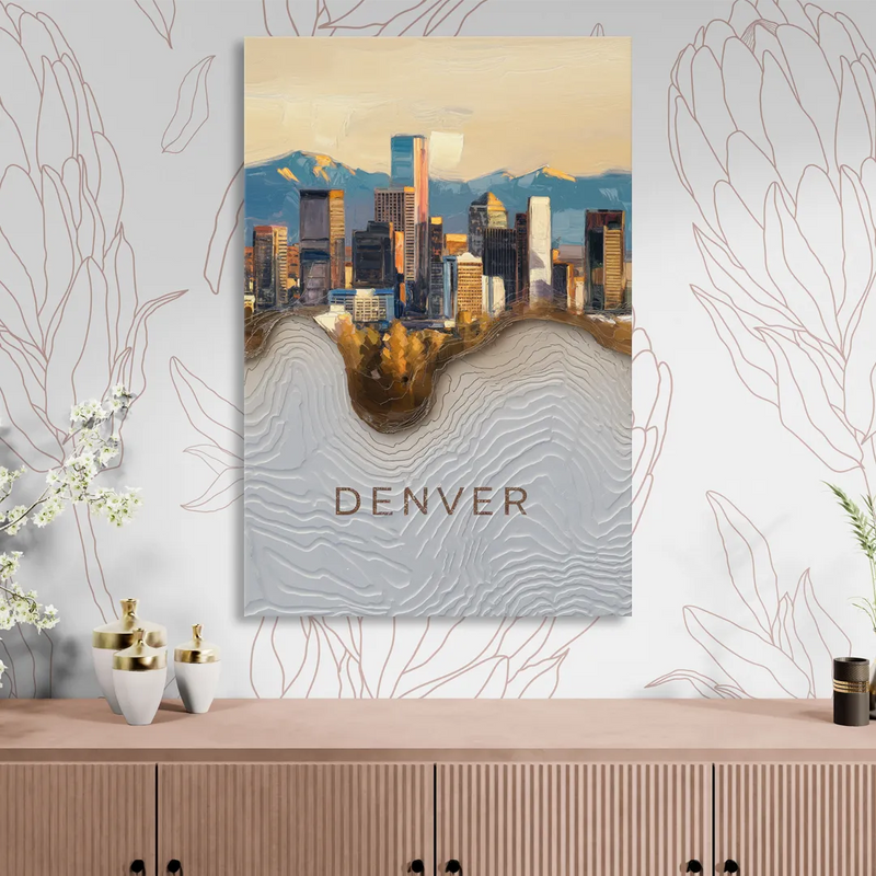 Denver Mile High Perspective Sitting Room - Canvas Wall Art