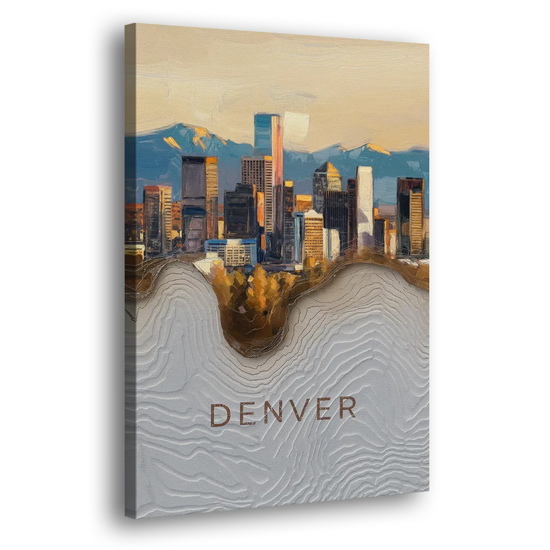 Denver Mile High Perspective Side - Canvas Wall Art