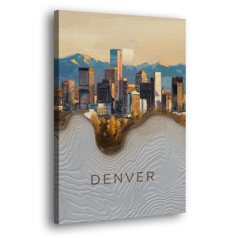 Denver Mile High Perspective - Canvas Wall Art