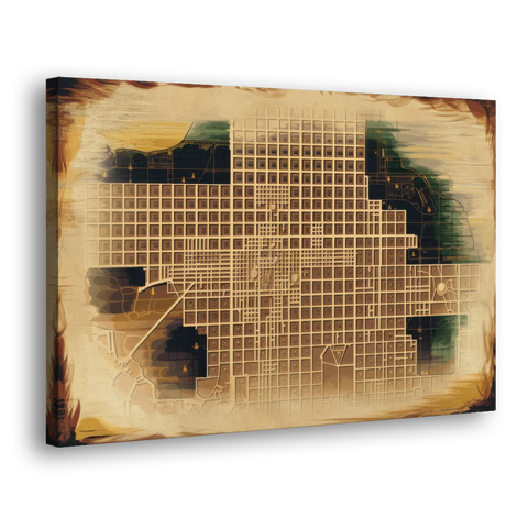 Denver Neighborhood Map - Canvas Wall Art - Side