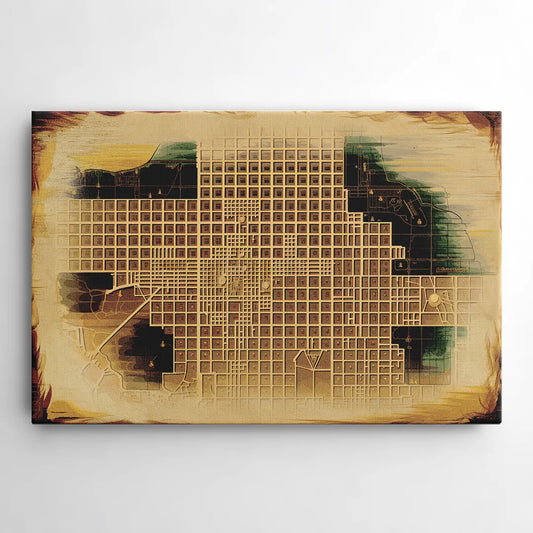 Denver Neighborhood Map - Canvas Wall Art