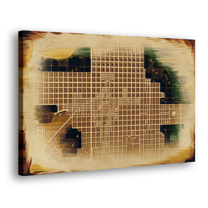 Denver Neighborhood Map Side - Canvas Wall Art