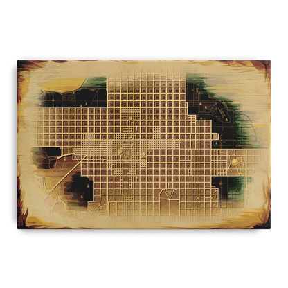 Denver Neighborhood Map Front - Canvas Wall Art