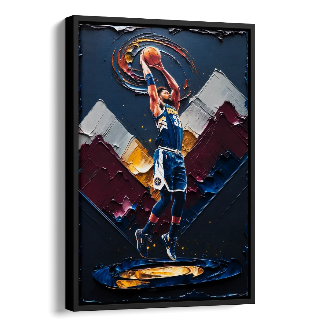 Denver Nuggets Team Spirit Side - Black Canvas Wall Art