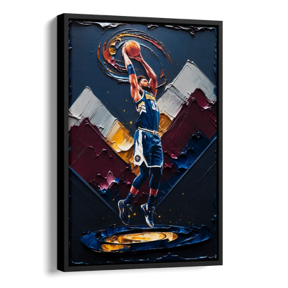 Denver Nuggets Team Spirit Side - Black Canvas Wall Art
