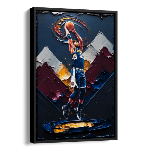 Denver Nuggets Team Spirit Side - Black Canvas Wall Art