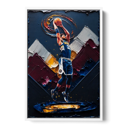 Denver Nuggets Team Spirit Front - White Canvas Wall Art