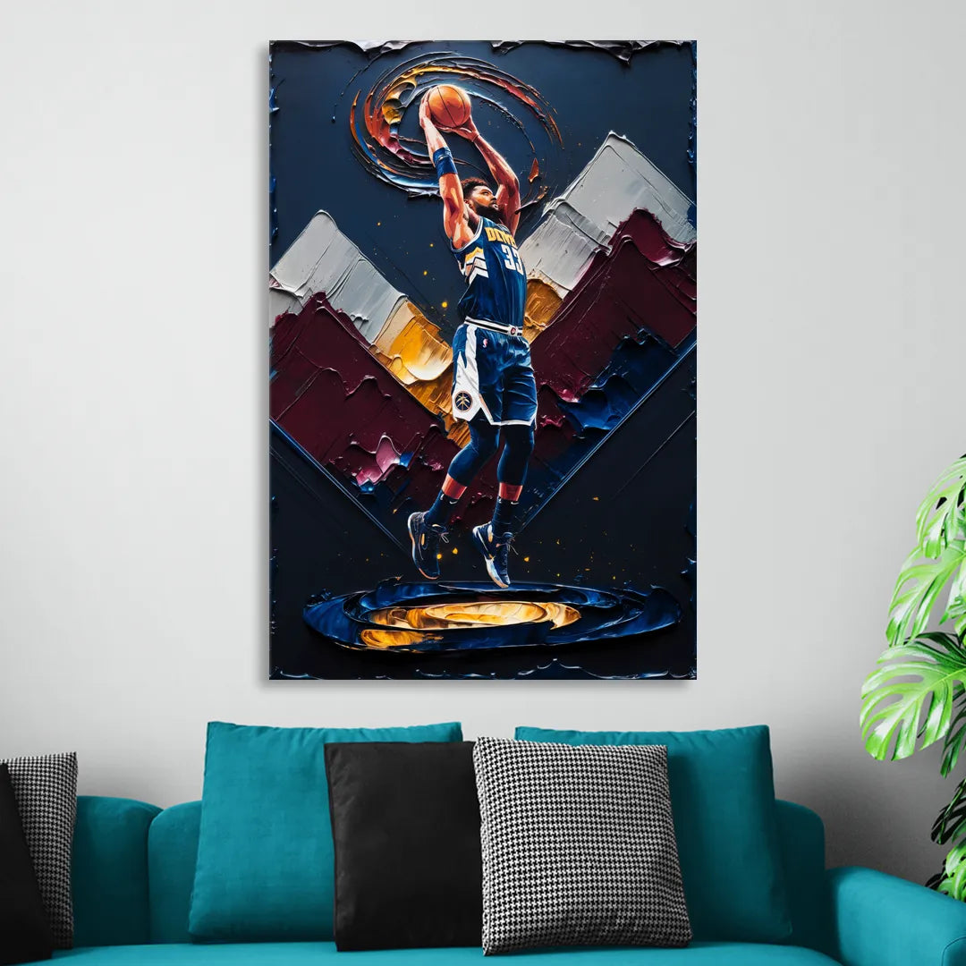 Denver Nuggets Team Spirit Living Room - Canvas Wall Art