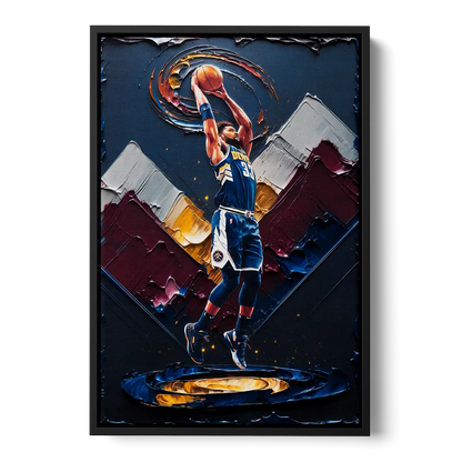 Denver Nuggets Team Spirit Front - Black Canvas Wall Art
