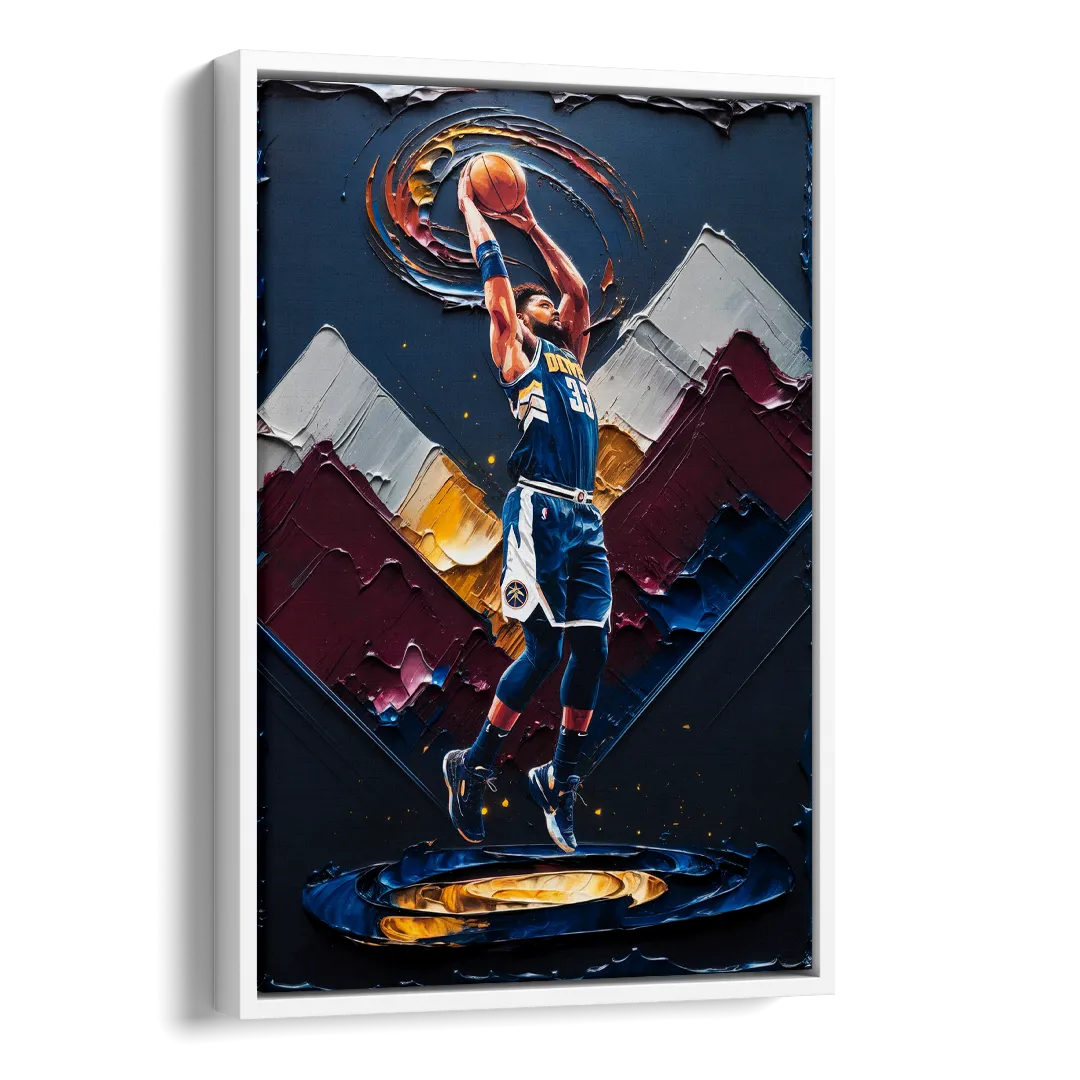 Denver Nuggets Team Spirit Side - White Canvas Wall Art