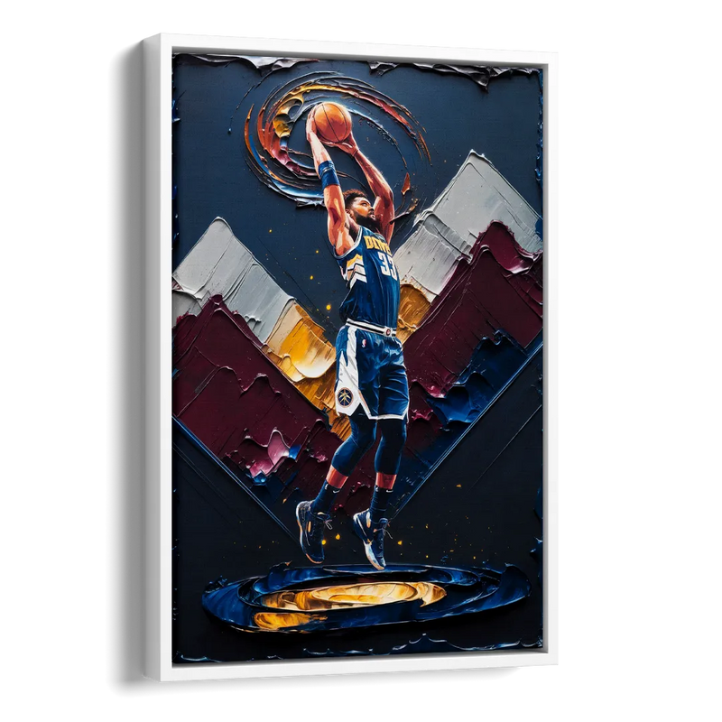 Denver Nuggets Team Spirit Side - White Canvas Wall Art