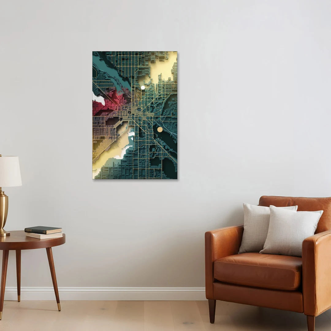 Denver Urban Street Vibes - Canvas Wall Art - Sofa - 24x36