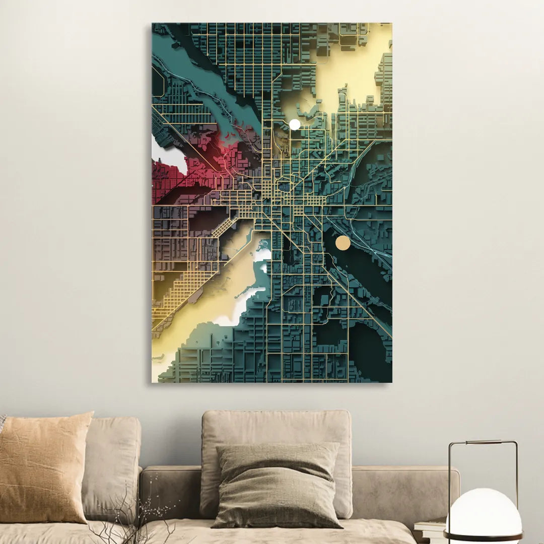 Denver Urban Street Vibes Living Room - Canvas Wall Art