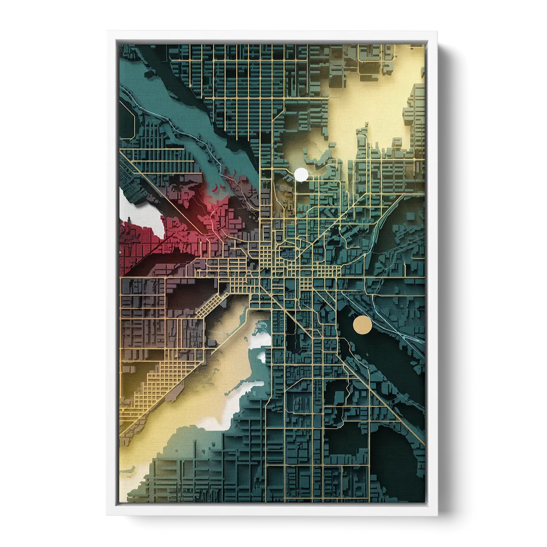 Denver Urban Street Vibes Front - White Canvas Wall Art