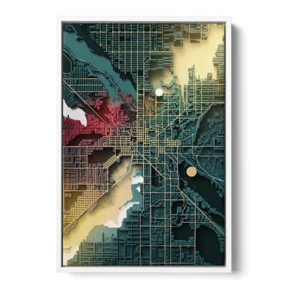 Denver Urban Street Vibes Front - White Canvas Wall Art