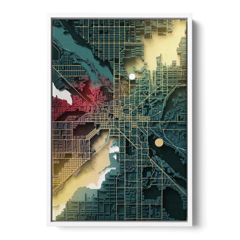 Denver Urban Street Vibes Front - White Canvas Wall Art