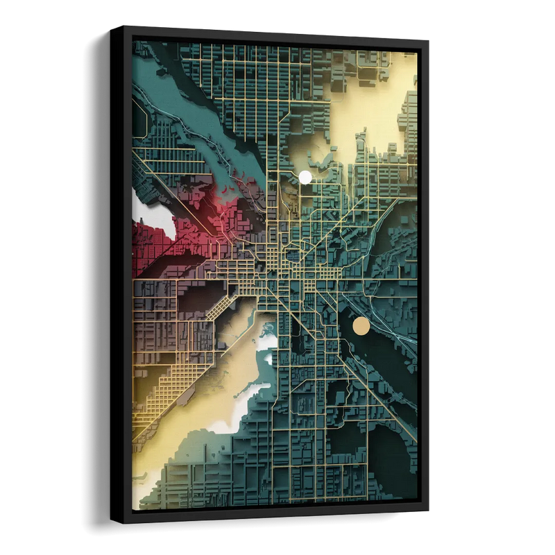 Denver Urban Street Vibes Side - Black Canvas Wall Art