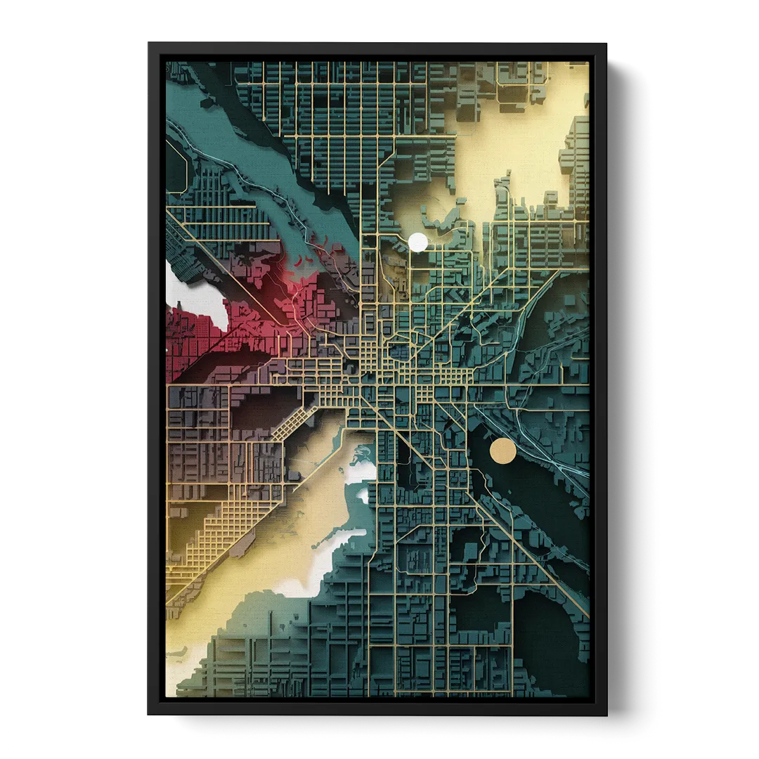 Denver Urban Street Vibes Front - Black Canvas Wall Art