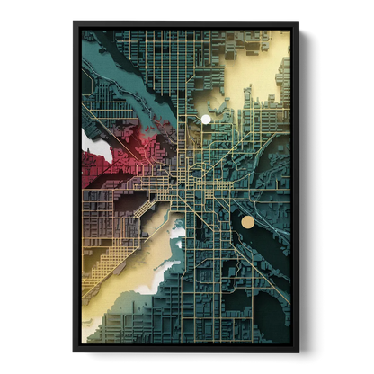 Denver Urban Street Vibes Front - Black Canvas Wall Art