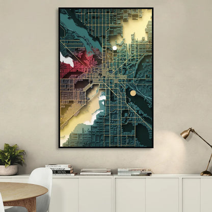 Denver Urban Street Vibes Living Room - Black Canvas Wall Art