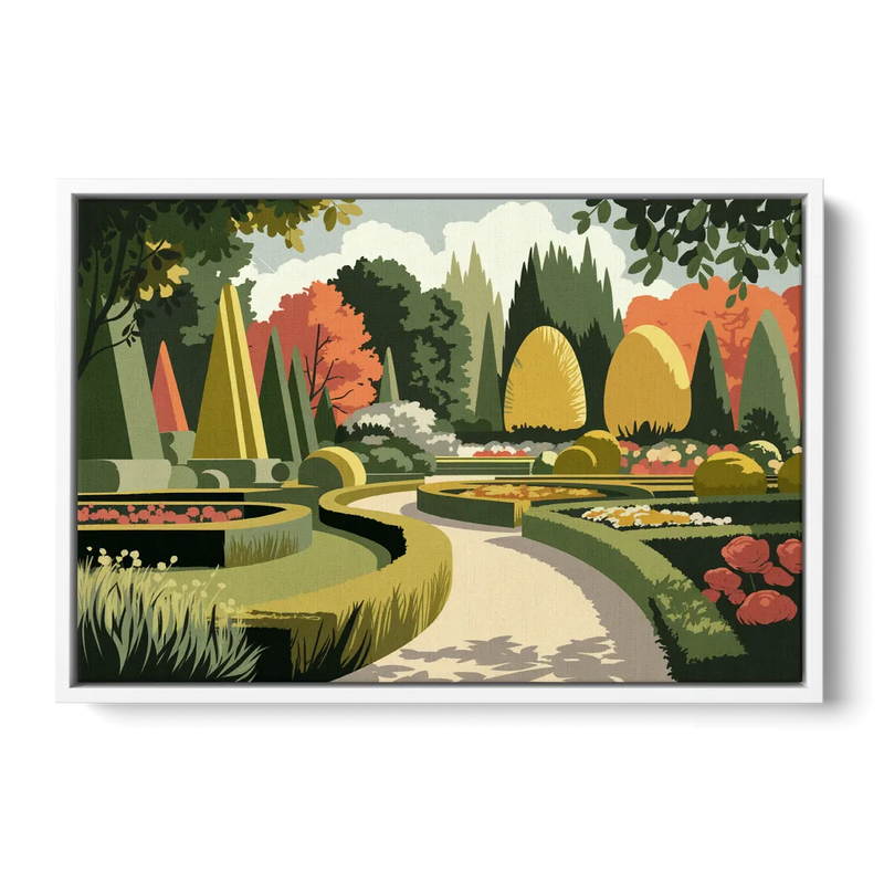 Des Moines Arboretum Views Front - White Canvas Wall Art