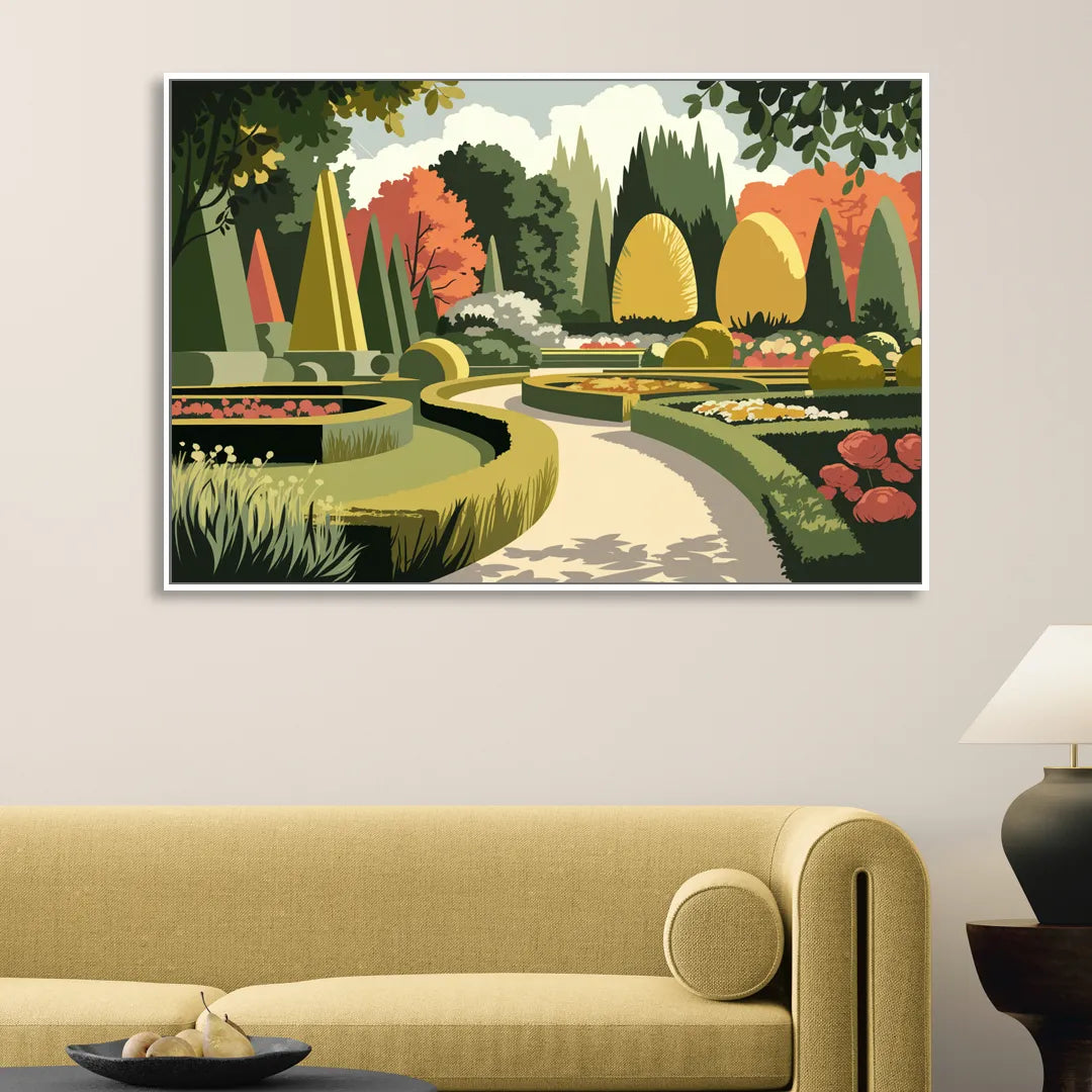 Des Moines Arboretum Views Living Room - White Canvas Wall Art