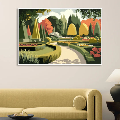 Des Moines Arboretum Views Living Room - White Canvas Wall Art