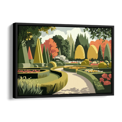 Des Moines Arboretum Views Side - Black Canvas Wall Art