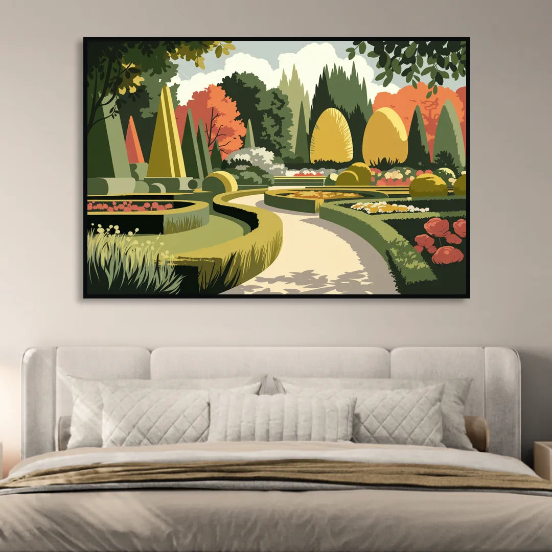 Des Moines Arboretum Views Sitting Room - Black Canvas Wall Art